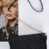 Adorne Allyson Patterned Quilt Foldover Bag | Black