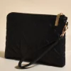 Adorne Becca Pattern Quilt Pouch | Black