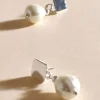 Adorne Janie Pearl Drop Earrings | Silver