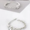 Adorne Mini Chain & Diamante Hoop Earrings | Silver/Crystal