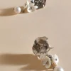 Adorne Pearl Floral Drop Earrings | Silver/Cream
