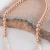 Adorne Pearl Panel Front Toggle Necklace | Rose Gold