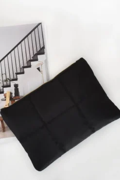 Adorne Stevie Quilted Pouch | Black