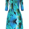 Alquema 3/4 Sleeve Smash Pocket Dress | Aqua Bows
