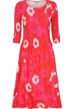 Alquema 3/4 Sleeve Smash Pocket Dress | Pink Flower Spot