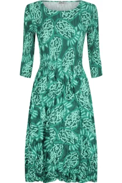 Alquema 3/4 Sleeve Smash Pocket Dress | Green Cockatoo