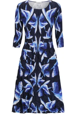 Alquema 3/4 Sleeve Smash Pocket Dress | Blue Birds