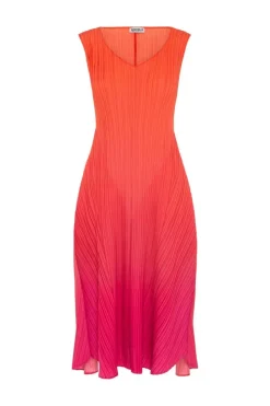 Alquema Long Estrella Dress Ombre | Flame To Beet