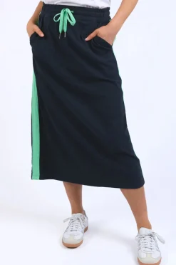 Brunch Skirt | Navy/Neon Green Tape