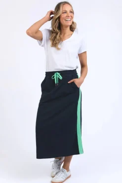 Brunch Skirt | Navy/Neon Green Tape