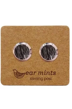 Ear Mints Brushed Round Stud | Rose Gold