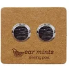 Ear Mints Brushed Round Stud | Silver