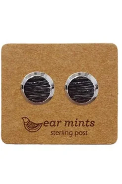 Ear Mints Brushed Round Stud | Silver