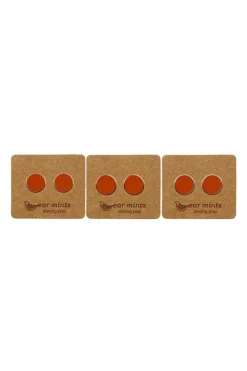 Ear Mints 7mm Round Enamel Stud | Tangerine/Silver