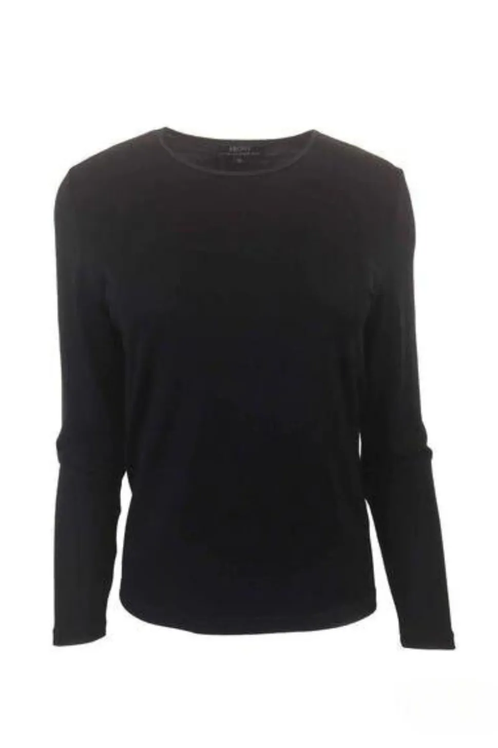 Ebony Satin Crew Neck | Black