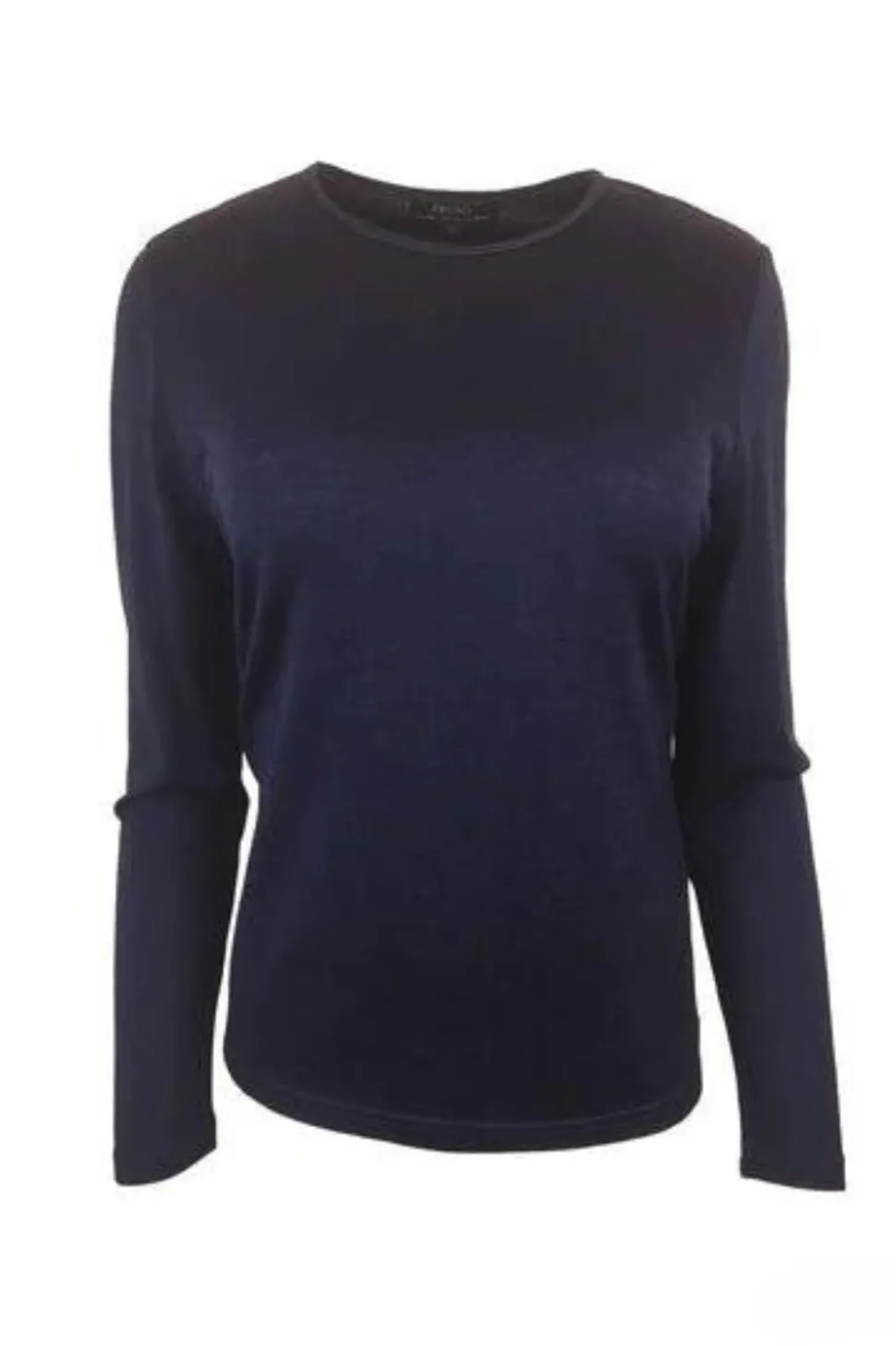 Ebony Satin Crew Neck | Navy