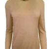 Ebony Satin Crew Neck | Sand