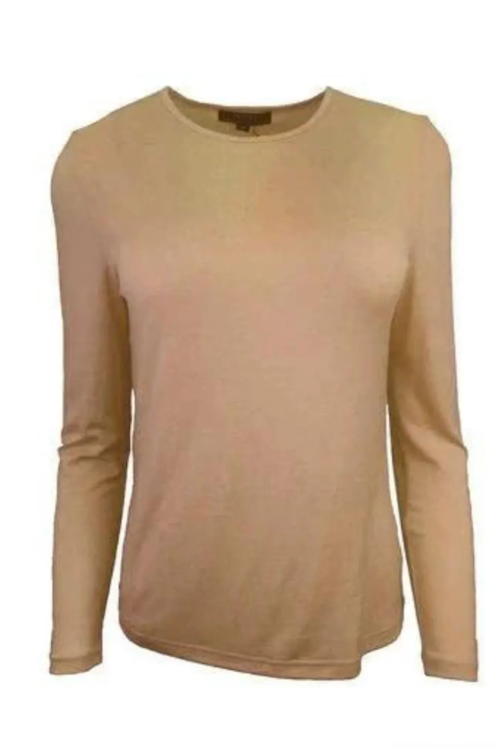 Ebony Satin Crew Neck | Sand