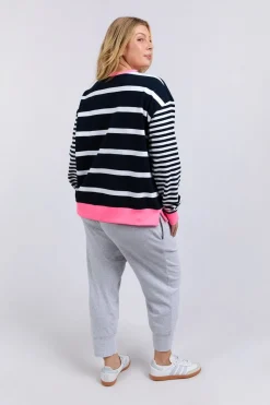 Elm Lifestyle All Sorts Crew | Navy & White Stripe