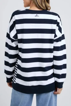 Elm Lifestyle Mill Crew | Navy/White Stripe