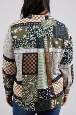 Elm Lifestyle Vetiver Patchwork Shirt | Patchwork Print