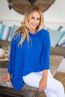 Esperance Cashmere Topper | Cruise Blue