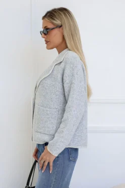 Fashion Express Blanket Stitch Jacket | Grey