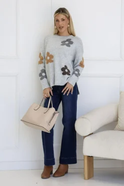 Fashion Express Blossom Knit | Soft Grey