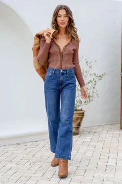 Fashion Express Calista Wide Leg Jeans | Mid Wash