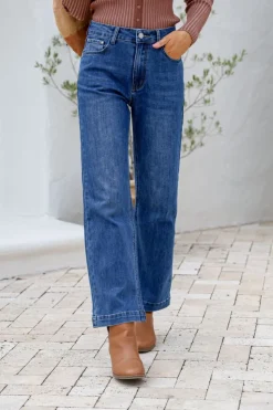 Fashion Express Calista Wide Leg Jeans | Mid Wash