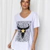 Fashion Express Dillan Steer Tee | White Leopard