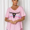 Fashion Express Harley Steer Tee | Pink