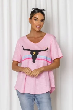 Fashion Express Harley Steer Tee | Pink