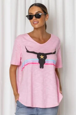 Fashion Express Harley Steer Tee | Pink