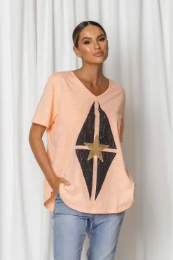 Fashion Express Havana Sequin Tee | Melon