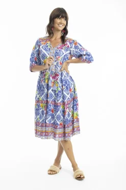 Fashion Express Lilah Boho Dress | Amalfi Blue