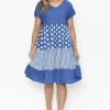 Fashion Express Nadia V-Neck Dress | Blue