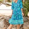 Fashion Express Rebecca Dress | Watercolour Sea