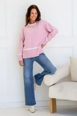 Fashion Express Slouch Contrast Knit | Pink