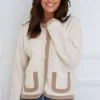Fashion Express Vivienne Pocket Cardi | Winter White/Camel