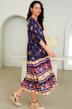 Fashion Express Zayla Midi Dress | Royal Florals
