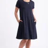 FOIL Frock & Roll Dress | True Navy