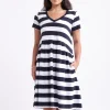 FOIL New Girl Dress | Navy Stripe