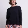 Foil Pied Piper Sweater | Navy/White