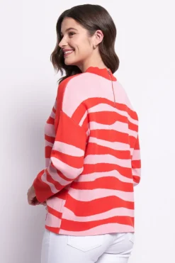 FOIL Zip Code Sweater | Orange Tiger