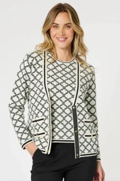 Gordon Smith Clover Cardigan | Ivory/Black