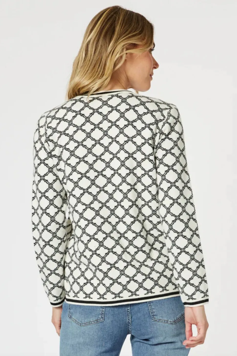 Gordon Smith Clover Cardigan | Ivory/Black