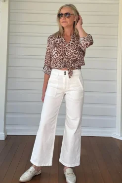 Gordon Smith Hudson Wide Leg Jean | Ivory