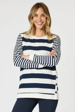 Gordon Smith Sorrento Stripe Top | Navy/White