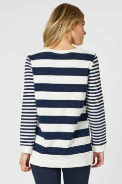 Gordon Smith Sorrento Stripe Top | Navy/White